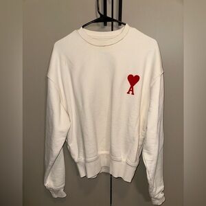 Ami Alexandre Mattiussi Ivory Knit Crew Neck Sweater size small